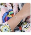 Hexagon Shape CZ Stones Setting Silver Bracelet BRS-513